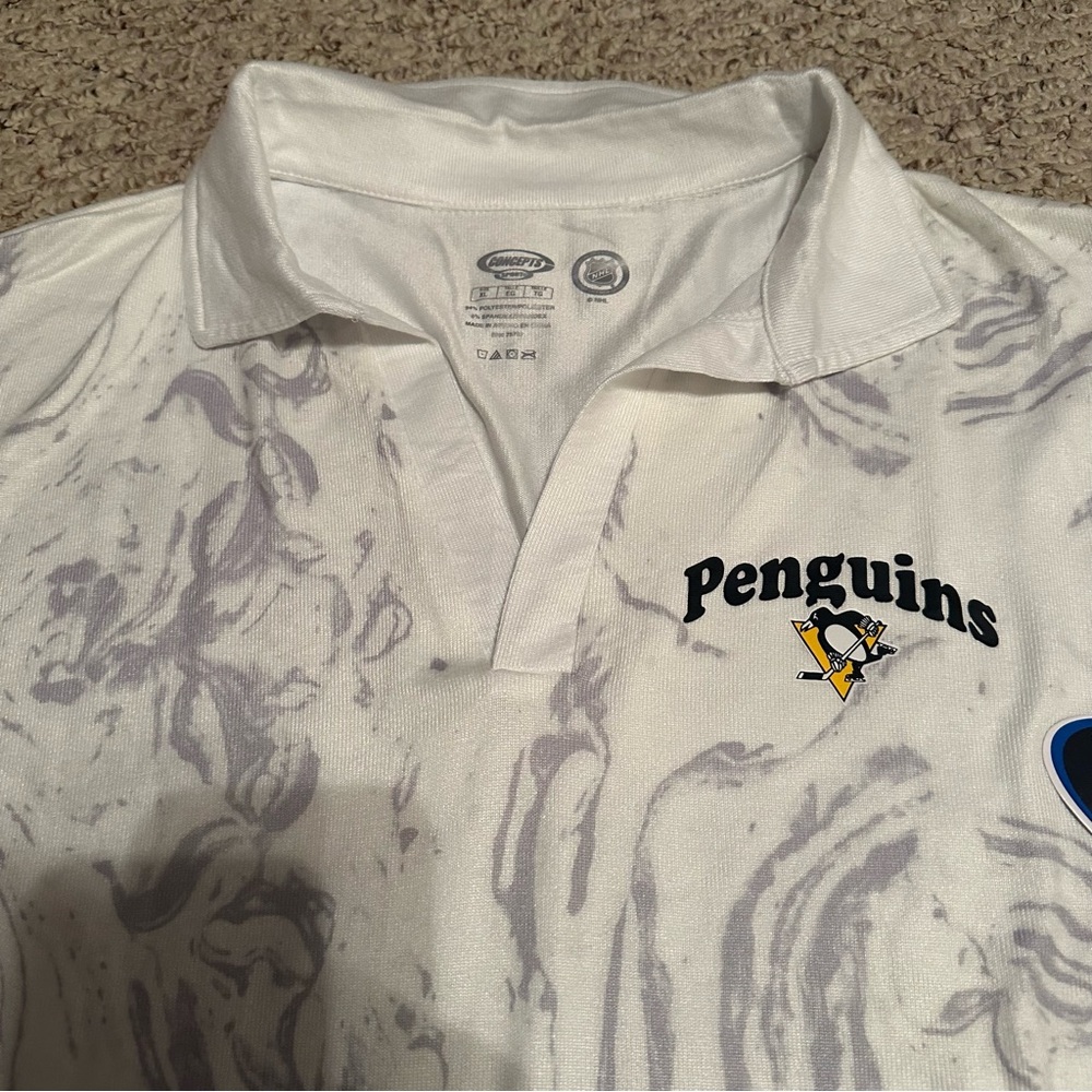 Pittsburgh Penguins NHL Concepts Sport LS Marble Collar Pajama Shirt Women XL - Picture 3 of 5